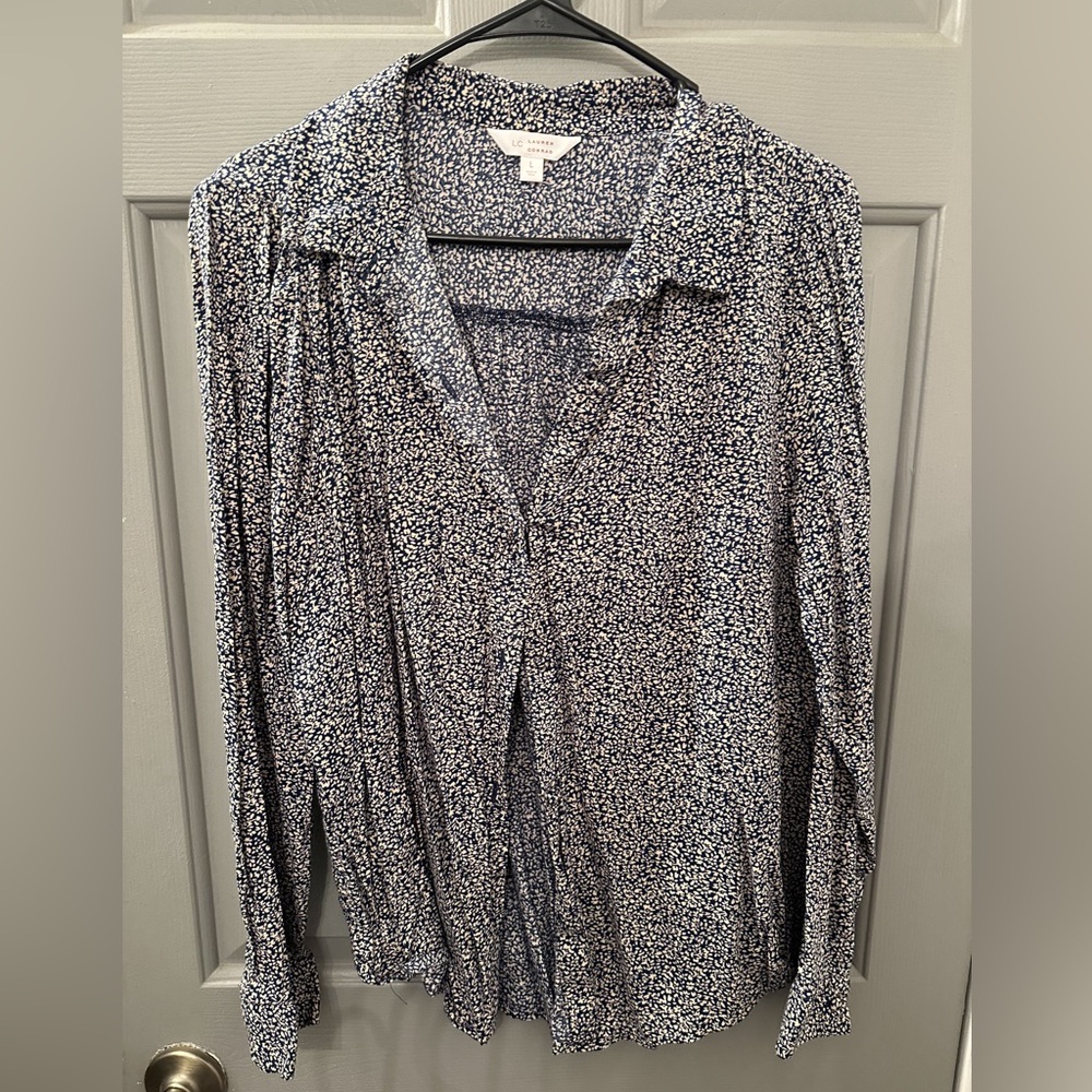 Blue and light pink blouse